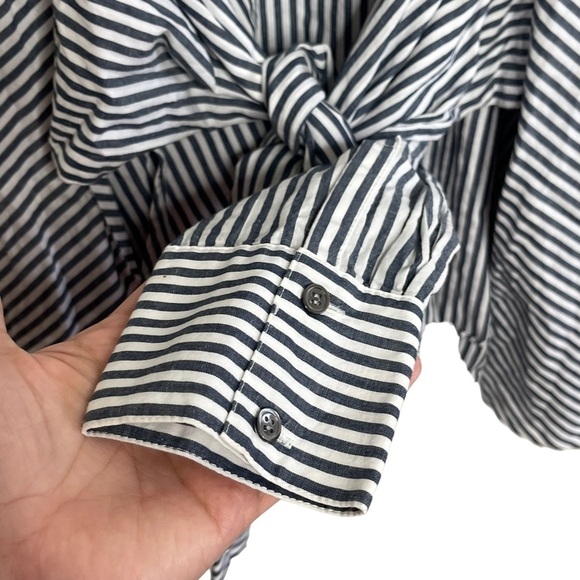 Derek Lam 10 Crosby Size 2 Striped Shirt Tie Waist Mini Dress - Picture 8 of 14
